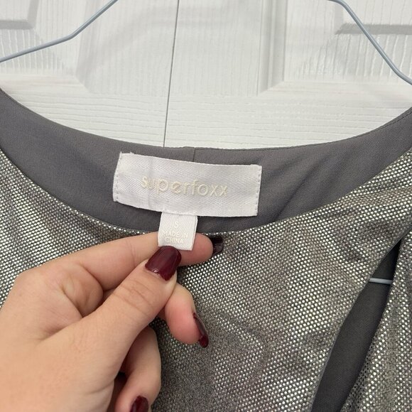 Nordstrom Superfoxx Silver Shine Slide Knot Slit Dress Womens Small Sleeveless - Picture 4 of 9